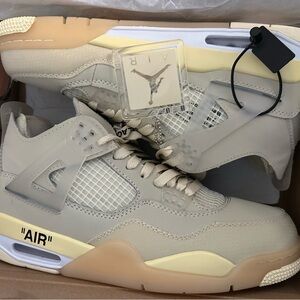 Jordan Men's Sneakers in White and Cream with Yellow Accents